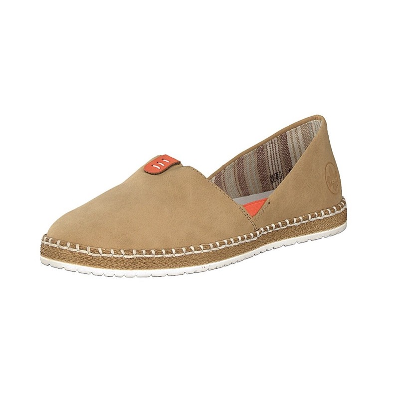 Slip On Rieker M2250-60 Para Mulher - Bege